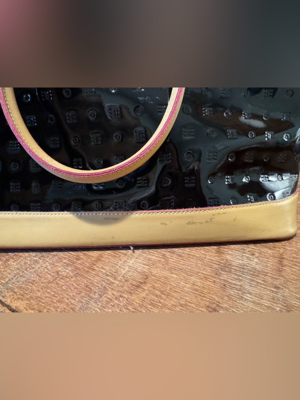 Arcadia Black Patent Leather Satchel Made in Italy Structured Handbag - Picture 5 of 9